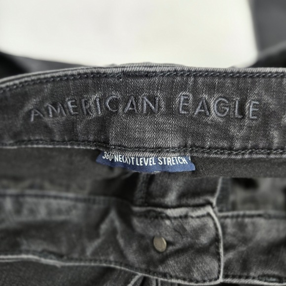 American Eagle Super Hi-Rise Jeggings‎ 360 Stretch Black Wash Jeans Size 8 - Picture 7 of 14